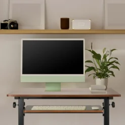 WORKSTATION II | 80x50 - Stehschreibtisch Schwarz/Walnuss