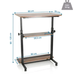 WORKSTATION II | 80x50 - Stehschreibtisch Schwarz/Walnuss