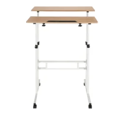 WORKSTATION I | 80x60 - Stehschreibtisch Weiß/Eiche