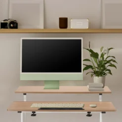 WORKSTATION I | 80x60 - Stehschreibtisch Weiß/Eiche