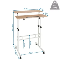 WORKSTATION I | 80x60 - Stehschreibtisch Weiß/Eiche