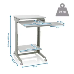WORKSTATION | 60x50 - Stehschreibtisch Grau