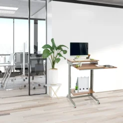 WORKSTATION | 60x50 - Stehschreibtisch Buche/Grau