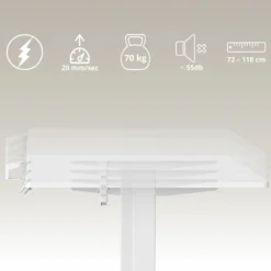 Worktime - Elektrisch höhenverstellbarer Schreibtisch Weiß