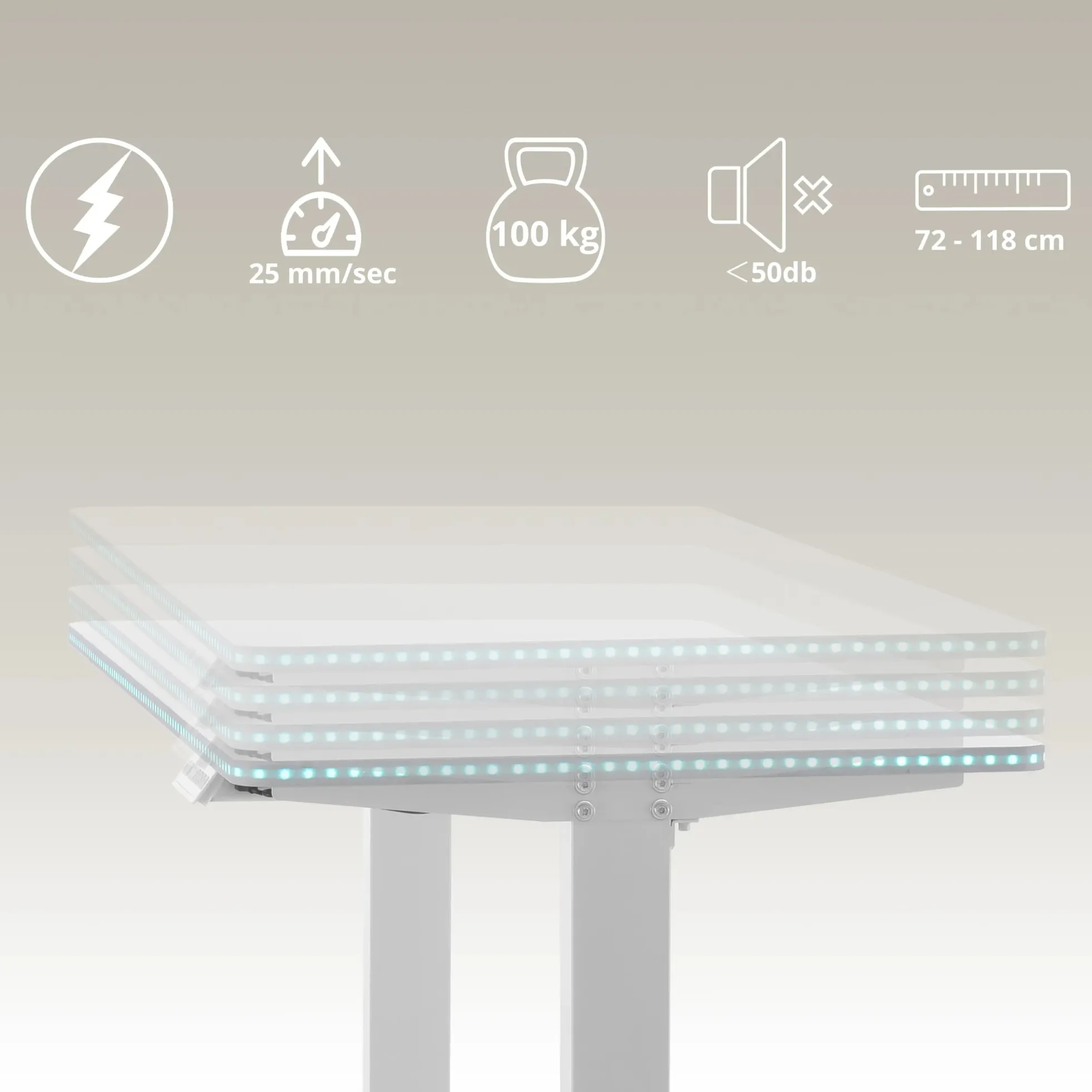 Worktime Kid | 120x60 - Elektrisch höhenverstellbarer Schreibtisch Weiß