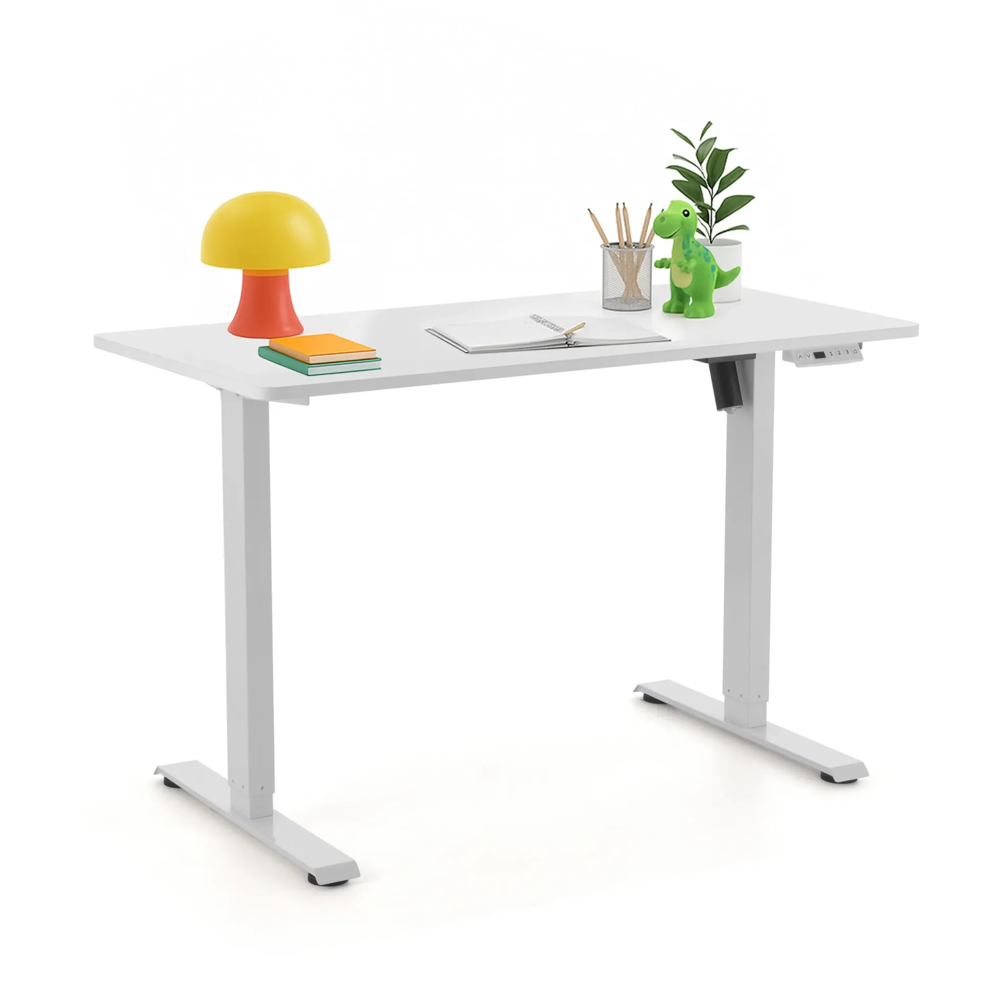Worktime Kid | 120x60 - Elektrisch höhenverstellbarer Schreibtisch Weiß