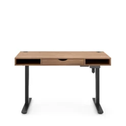 Worktime Style | 120x60 - Elektrisch höhenverstellbarer Schreibtisch Eiche/Schwarz