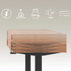 Worktime Style | 120x60 - Elektrisch höhenverstellbarer Schreibtisch Eiche/Schwarz