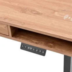 Worktime Style | 120x60 - Elektrisch höhenverstellbarer Schreibtisch Eiche/Schwarz