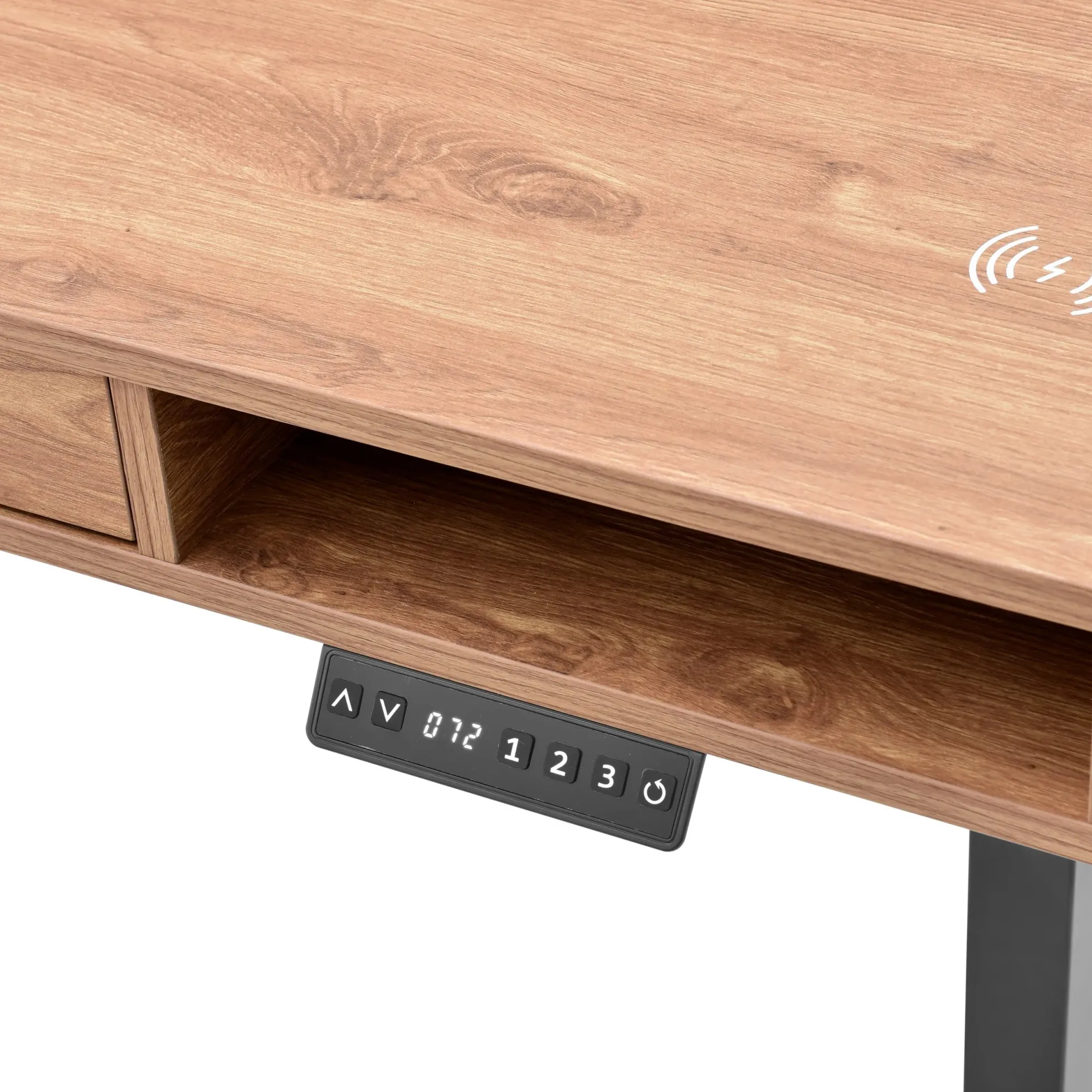 Worktime Style | 120x60 - Elektrisch höhenverstellbarer Schreibtisch Eiche/Schwarz