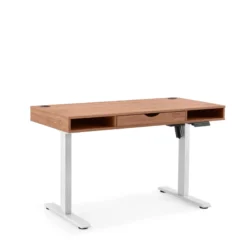 Worktime Style | 120x60 - Elektrisch höhenverstellbarer Schreibtisch Weiß/Weiß