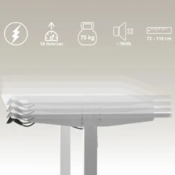 Worktime | 120x60 - Elektrisch höhenverstellbarer Schreibtisch Weiß