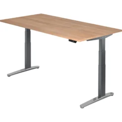 XBHM 2E GC | Schreibtisch 200 x 100 elektrisch höhenverstellbar Nussbaum