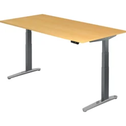 XBHM 2E GC | Schreibtisch 200 x 100 elektrisch höhenverstellbar Buche