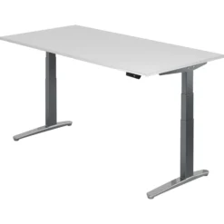XBHM 2E GC | Schreibtisch 200 x 100 elektrisch höhenverstellbar Weiß