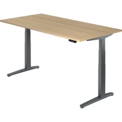 XBHM 2E GG | Schreibtisch 200 x 100 elektrisch höhenverstellbar Eiche