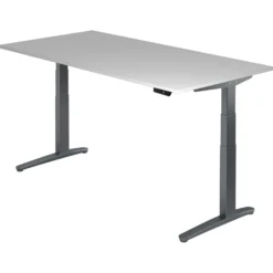 XBHM 2E GG | Schreibtisch 200 x 100 elektrisch höhenverstellbar Grau