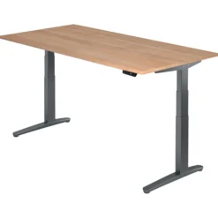 XBHM 2E GG | Schreibtisch 200 x 100 elektrisch höhenverstellbar Nussbaum