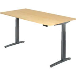XBHM 2E GG | Schreibtisch 200 x 100 elektrisch höhenverstellbar Ahorn