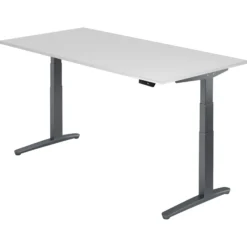 XBHM 2E GG | Schreibtisch 200 x 100 elektrisch höhenverstellbar Weiß