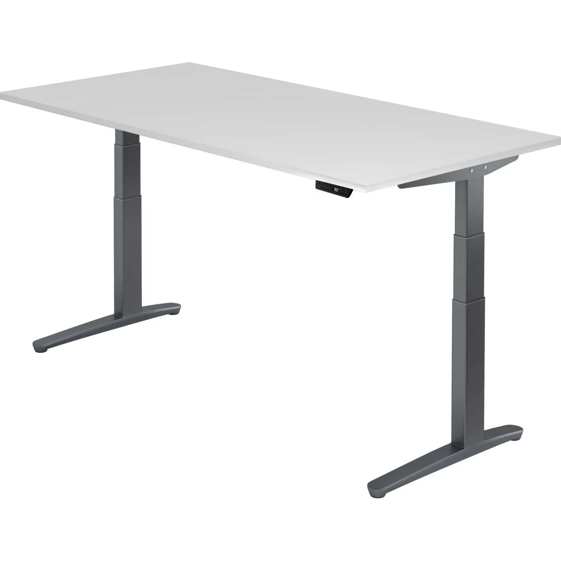 XBHM 2E GG | Schreibtisch 200 x 100 elektrisch höhenverstellbar Weiß