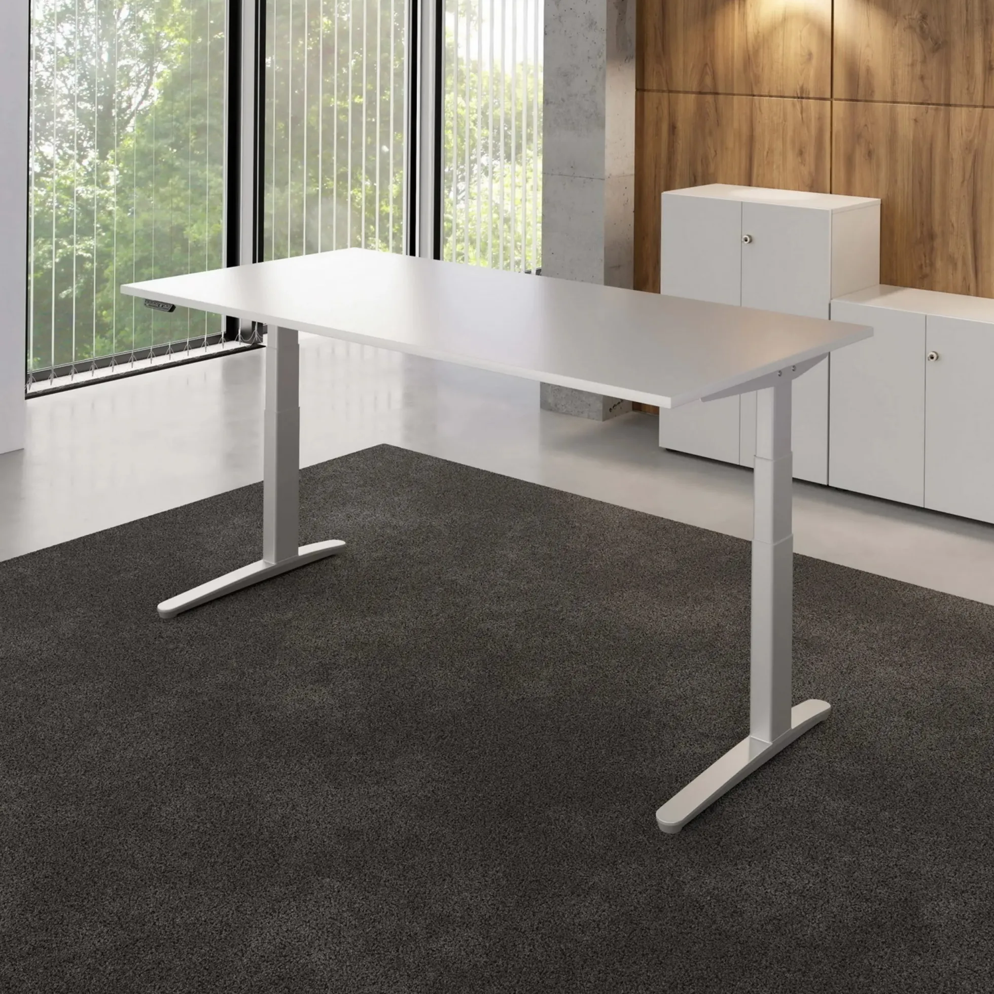 XBHM 2E SS | Schreibtisch 200 x 100 elektrisch höhenverstellbar Graphit