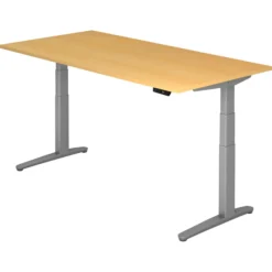 XBHM 2E SS | Schreibtisch 200 x 100 elektrisch höhenverstellbar Buche