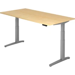 XBHM 2E SS | Schreibtisch 200 x 100 elektrisch höhenverstellbar Ahorn