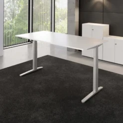 XBHM 2E SS | Schreibtisch 200 x 100 elektrisch höhenverstellbar Weiß