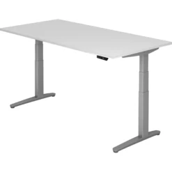 XBHM 2E SS | Schreibtisch 200 x 100 elektrisch höhenverstellbar Weiß