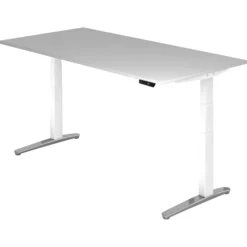XBHM 2E WC | Schreibtisch 200 x 100 elektrisch höhenverstellbar Grau