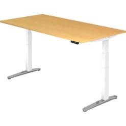 XBHM 2E WC | Schreibtisch 200 x 100 elektrisch höhenverstellbar Buche
