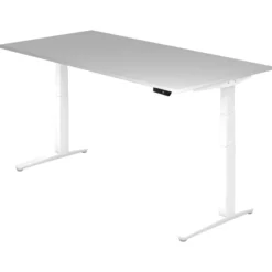 XBHM 2E WW | Schreibtisch 200 x 100 elektrisch höhenverstellbar Grau