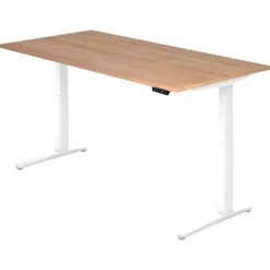XBHM 2E WW | Schreibtisch 200 x 100 elektrisch höhenverstellbar Nussbaum