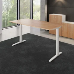 XBHM 2E WW | Schreibtisch 200 x 100 elektrisch höhenverstellbar Ahorn