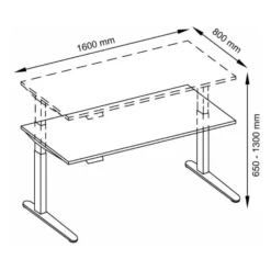 XBHM 16 GC | Schreibtisch 160 x 80 elektrisch höhenverstellbar Eiche