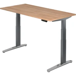 XBHM 16 GC | Schreibtisch 160 x 80 elektrisch höhenverstellbar Nussbaum