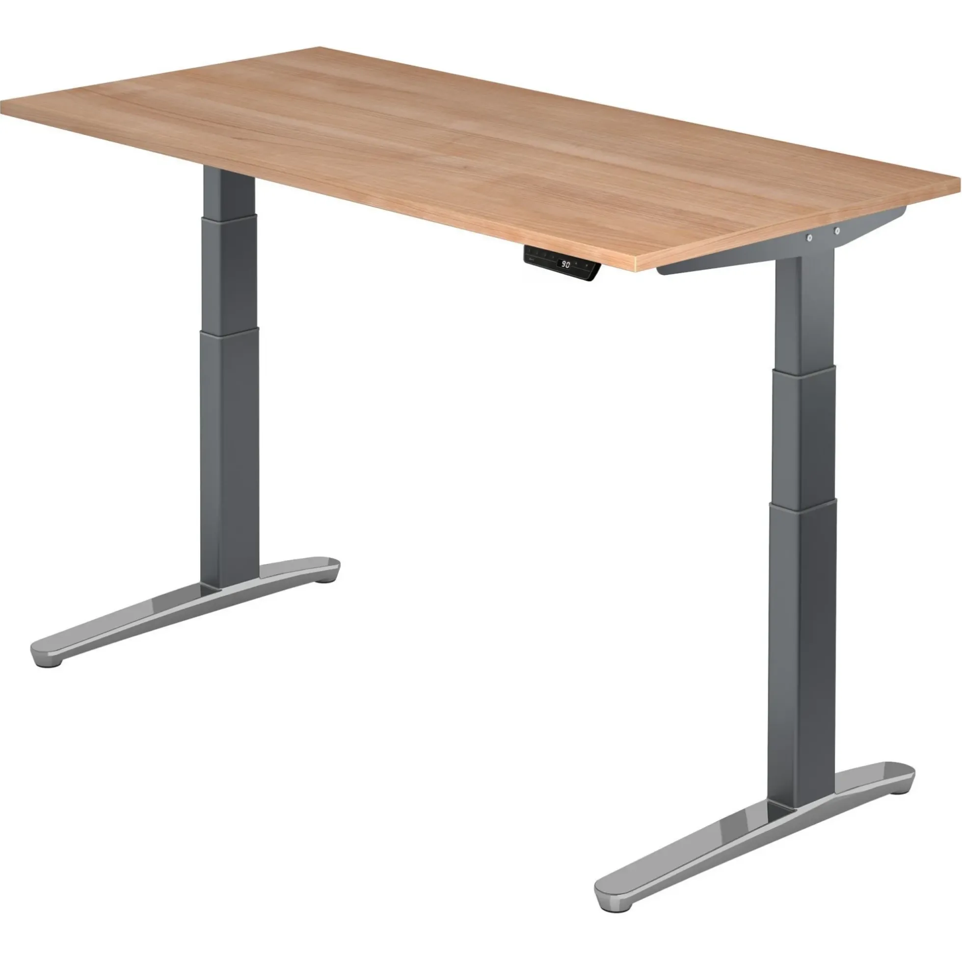 XBHM 16 GC | Schreibtisch 160 x 80 elektrisch höhenverstellbar Nussbaum