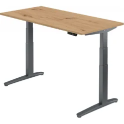 XBHM 16 GG | Schreibtisch 160 x 80 elektrisch höhenverstellbar Asteiche
