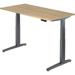 XBHM 16 GG | Schreibtisch 160 x 80 elektrisch höhenverstellbar Eiche