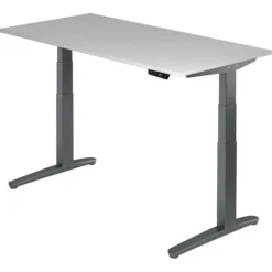 XBHM 16 GG | Schreibtisch 160 x 80 elektrisch höhenverstellbar Grau