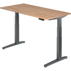XBHM 16 GG | Schreibtisch 160 x 80 elektrisch höhenverstellbar Nussbaum