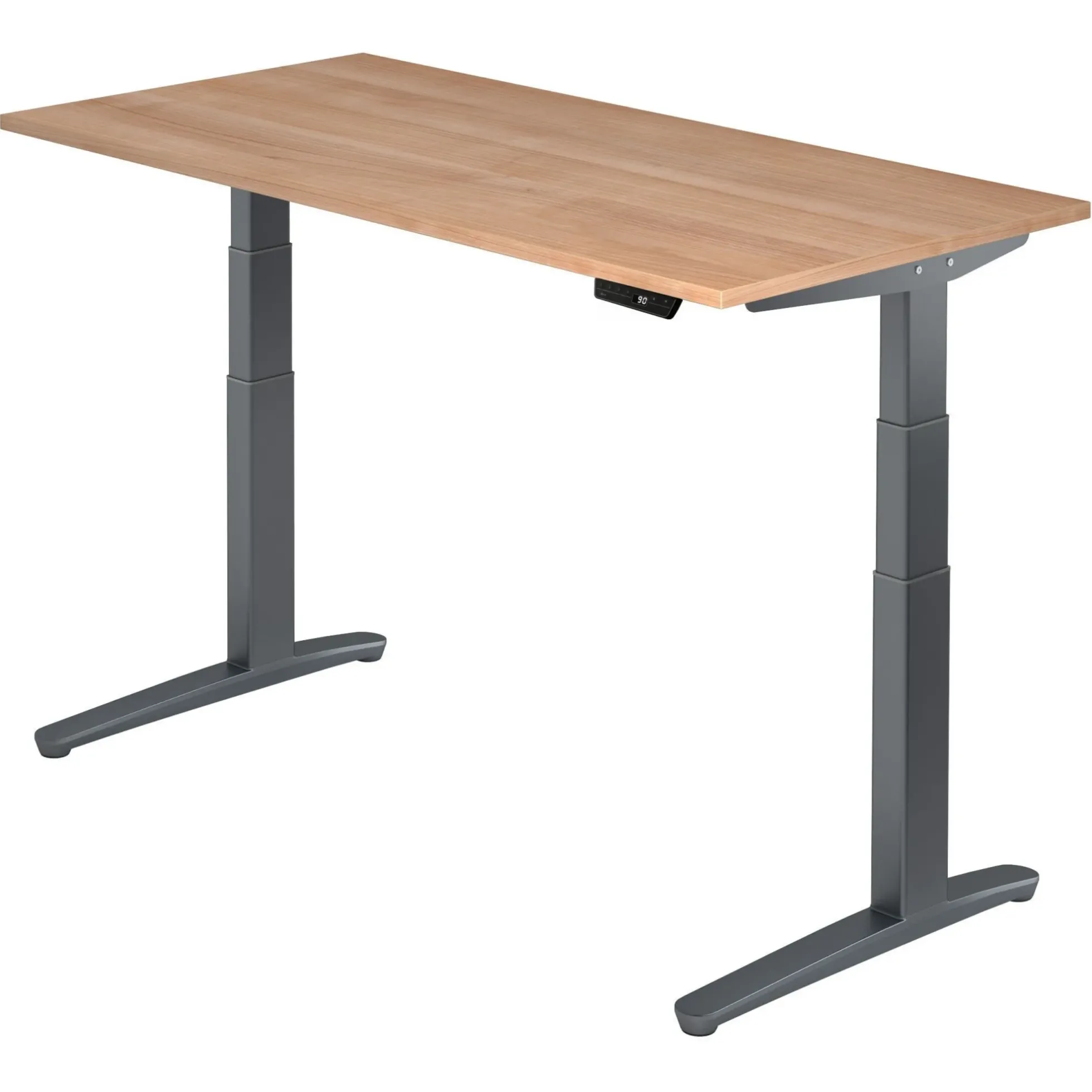 XBHM 16 GG | Schreibtisch 160 x 80 elektrisch höhenverstellbar Nussbaum