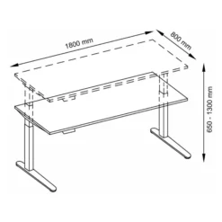 XBHM 19 GG | Schreibtisch 180 x 80 elektrisch höhenverstellbar Eiche