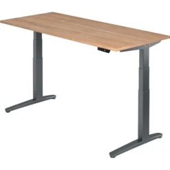 XBHM 19 GG | Schreibtisch 180 x 80 elektrisch höhenverstellbar Nussbaum