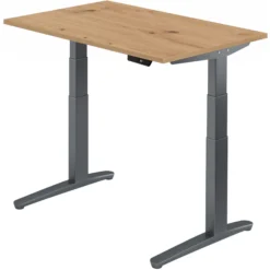 XBHM 12 GG | Schreibtisch 120 x 80 elektrisch höhenverstellbar Asteiche