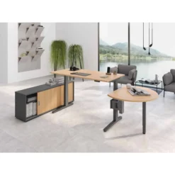 XBHM 12 GG | Schreibtisch 120 x 80 elektrisch höhenverstellbar Eiche