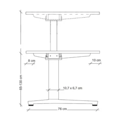 XBHM 12 GG | Schreibtisch 120 x 80 elektrisch höhenverstellbar Eiche