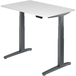 XBHM 12 GG | Schreibtisch 120 x 80 elektrisch höhenverstellbar Weiß