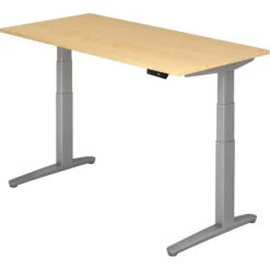 XBHM 16 SS | Schreibtisch 160 x 80 elektrisch höhenverstellbar Ahorn